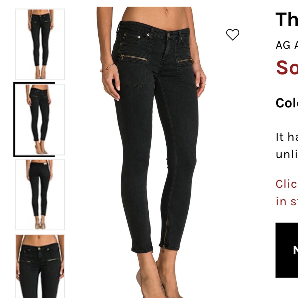 AG Adriano Goldschmied The Harlow Patch Pocket Zip skinny Jean